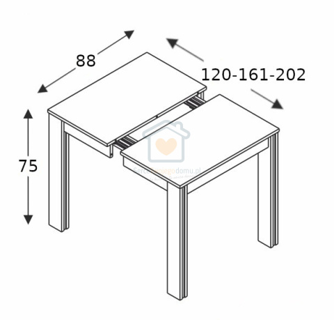 Stół kchenny rozkładany 75x90-135-180