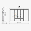 Wkład na sztućce do szuflady 70 cm