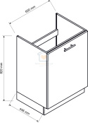 Biała szafka kuchenna pod zlewozmywak 60 cm VITA