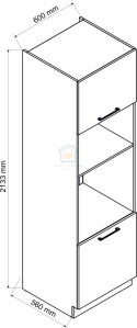 Słupek do piekarnika i mikrofali 60 cm CLARA loft