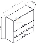 Szafka kuchenna dwudrzwiowa przeszklona 80 cm CLARA