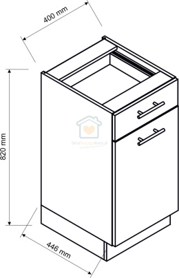 Szafka kuchenna dolna z szufladą i drzwiami 40cm SONJA