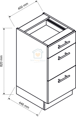 Szafka kuchenna dolna z szufladami 40 cm SONJA