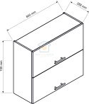 Czarna szafka kuchenna górna dwudrzwiowa 80cm MINA