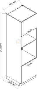 Słupek do zabudowy piekarnika i mikrofali 60 cm BRIT