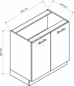 Szafka kuchenna dwudrzwiowa dolna 80 cm BRIT