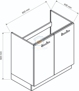 Szafka kuchenna stojąca pod zlewozmywak 80cm BRIT