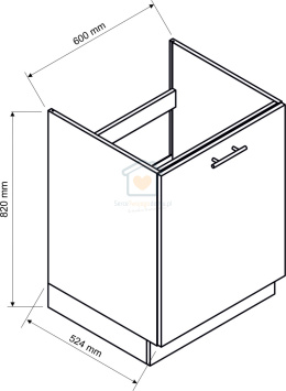 Biała szafka kuchenna 1-drzwiowa pod zlewozmywak 60 cm ADELE