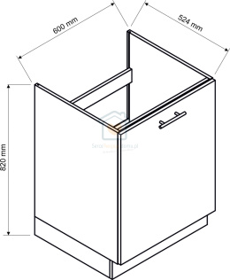 Biała szafka kuchenna pod zlewozmywak z szufladą 60 cm ADELE