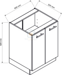 Biała szafka kuchenna 2-drzwiowa 60 cm ADELE