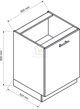 Biała szafka kuchenna 1-drzwiowa 60 cm ADELE