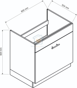 Biała szafka kuchenna pod zlewozmywak z szufladą 80 cm ADELE