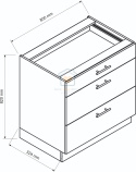 Biała szafka kuchenna z szufladami 80 cm ADELE