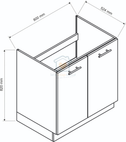 Biała szafka kuchenna pod zlewozmywak 80 cm ADELE