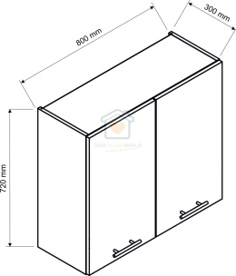 Biała wisząca szafka kuchenna 2-drzwiowa z ociekaczem 80 cm ADELE