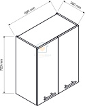 Biała wisząca szafka kuchenna 2-drzwiowa 60 cm ADELE