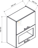 Biała wisząca witryna kuchenna 2-drzwiowa 60 cm ADELE