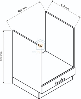 Szara szafka do zabudowy piekarnika 60cm KATRIN