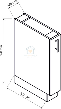 Szara szafka dolna z koszem cargo 15cm KATRIN