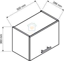 Szara szafka kuchenna górna okapowa 50cm KATRIN