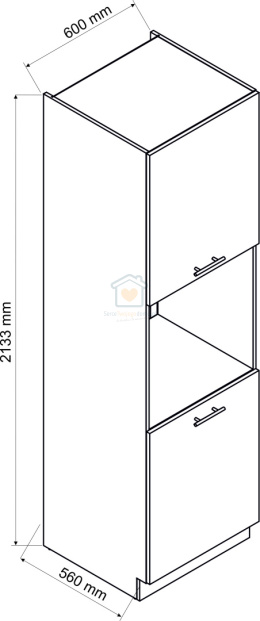 Czerwony słupek do zabudowy piekarnika 60cm KATRIN