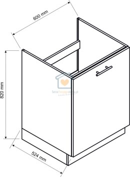 Granatowa szafka kuchenna 1-drzwiowa pod zlewozmywak 60 cm ADELE