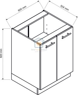 Granatowa szafka kuchenna 2-drzwiowa 60 cm ADELE