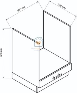 Granatowa szafka kuchenna do zabudowy piekarnika 60 cm ADELE