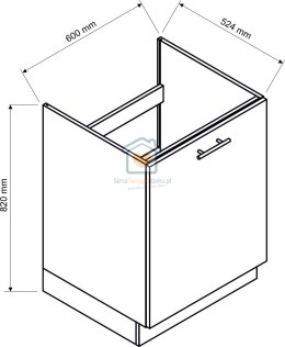 Beżowa szafka kuchenna pod zlewozmywak z szufladą 60 cm ADELE