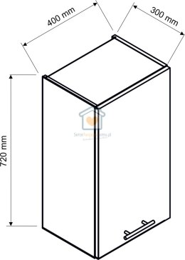 Granatowa wisząca szafka kuchenna 1-drzwiowa 40 cm ADELE