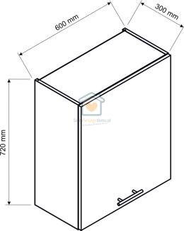 Beżowa wisząca szafka kuchenna 1-drzwiowa z ociekaczem 80 cm ADELE