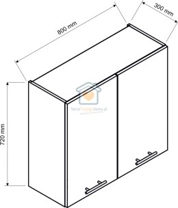 Szara wisząca szafka kuchenna 2-drzwiowa 80 cm ADELE