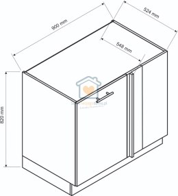 Biała narożna szafka kuchenna 100x60 cm KATE