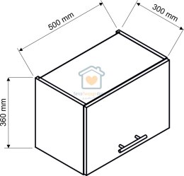 Biała okapowa szafka kuchenna 50 cm KATE