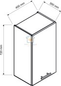 Biała wisząca szafka kuchenna 1-drzwiowa 40 cm KATE