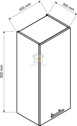 Biała wisząca szafka kuchenna 1-drzwiowa 40 cm KATE