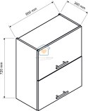 Biała wisząca szafka kuchenna 2-drzwiowa 60 cm KATE