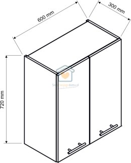 Biała wisząca szafka kuchenna 2-drzwiowa 60 cm KATE