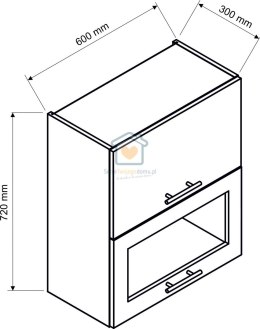 Biała wisząca witryna kuchenna 2-drzwiowa 60 cm KATE