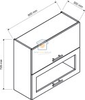 Biała wisząca witryna kuchenna 2-drzwiowa 80 cm KATE