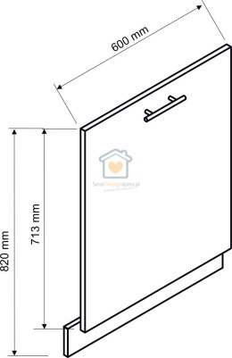 Biały front do zabudowy zmywarki 60 cm KATE