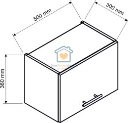 Szara okapowa szafka kuchenna 50 cm KATE