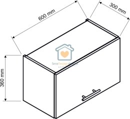 Szara okapowa szafka kuchenna 60 cm KATE