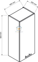 Szara wisząca szafka kuchenna 1-drzwiowa 40 cm KATE