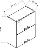 Czarna wisząca szafka kuchenna 2-drzwiowa 60 cm KATE