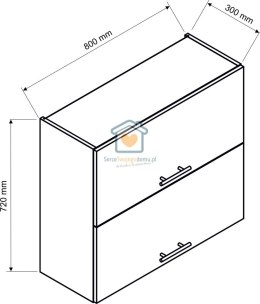 Popielata wisząca szafka kuchenna 2-drzwiowa 80 cm KATE