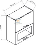 Czarna wisząca witryna kuchenna 2-drzwiowa 60 cm KATE