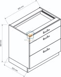 Biała szafka kuchenna z szufladami 80 cm ZOYA