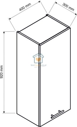 Biała wisząca szafka kuchenna 1-drzwiowa 40 cm ZOYA