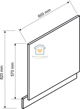 Czarny front do zabudowy zmywarki 60 cm KATE